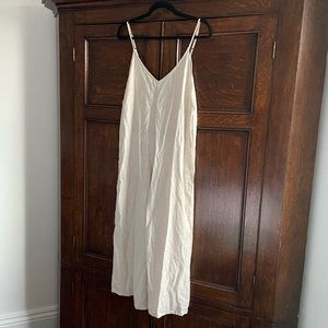 Flax linen wide leg jump suit